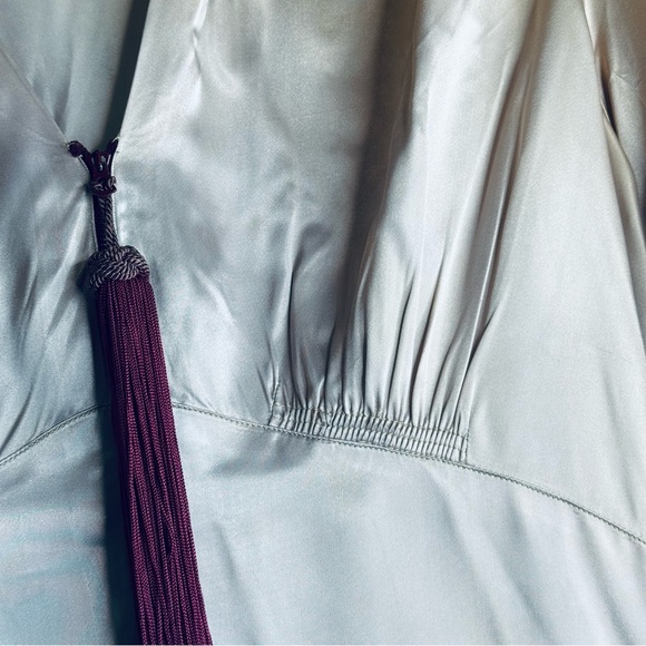 Vintage 30s Canterbury New York Champaign Satin Zip Dress Robe S/M - Picture 15 of 16